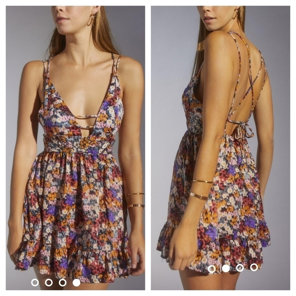 Urban Outfitters UO "Naomi" Floral Strappy Mini Dress - Picture 1 of 12
